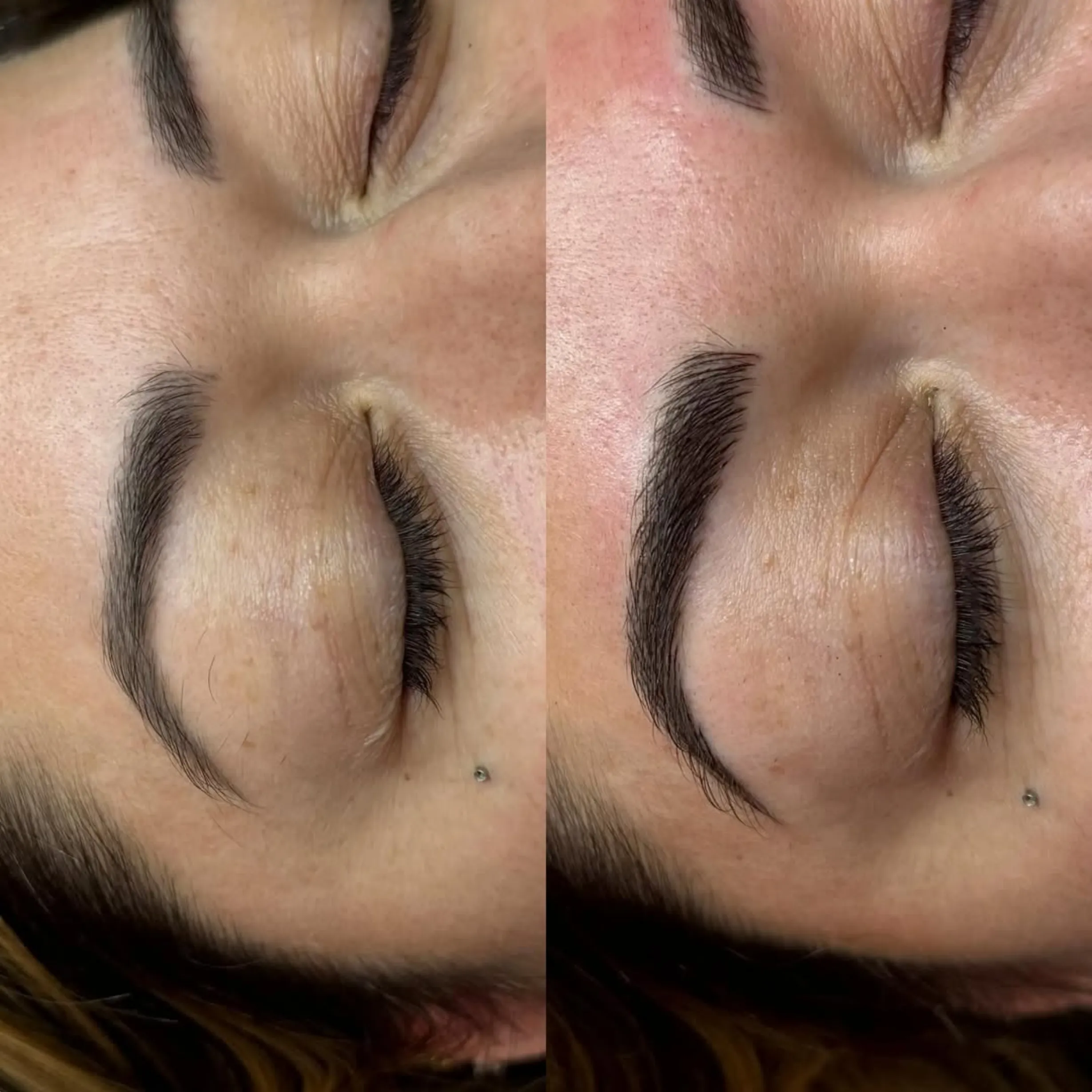 Evening microblading practice